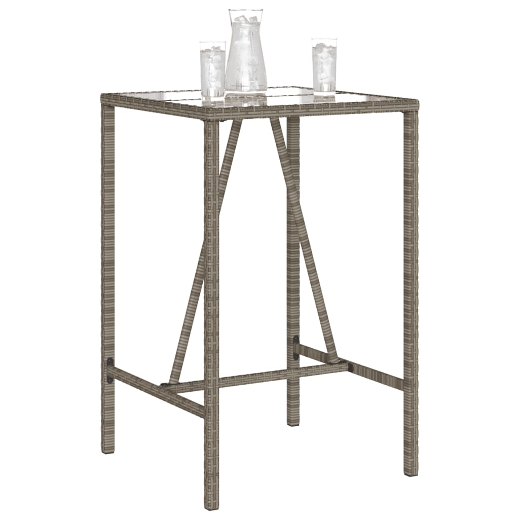 8721012459519_g_en_hd_2 vidaXL Outdoor Bar Table Grey 70x70x110 cm Poly Rattan - Image 4