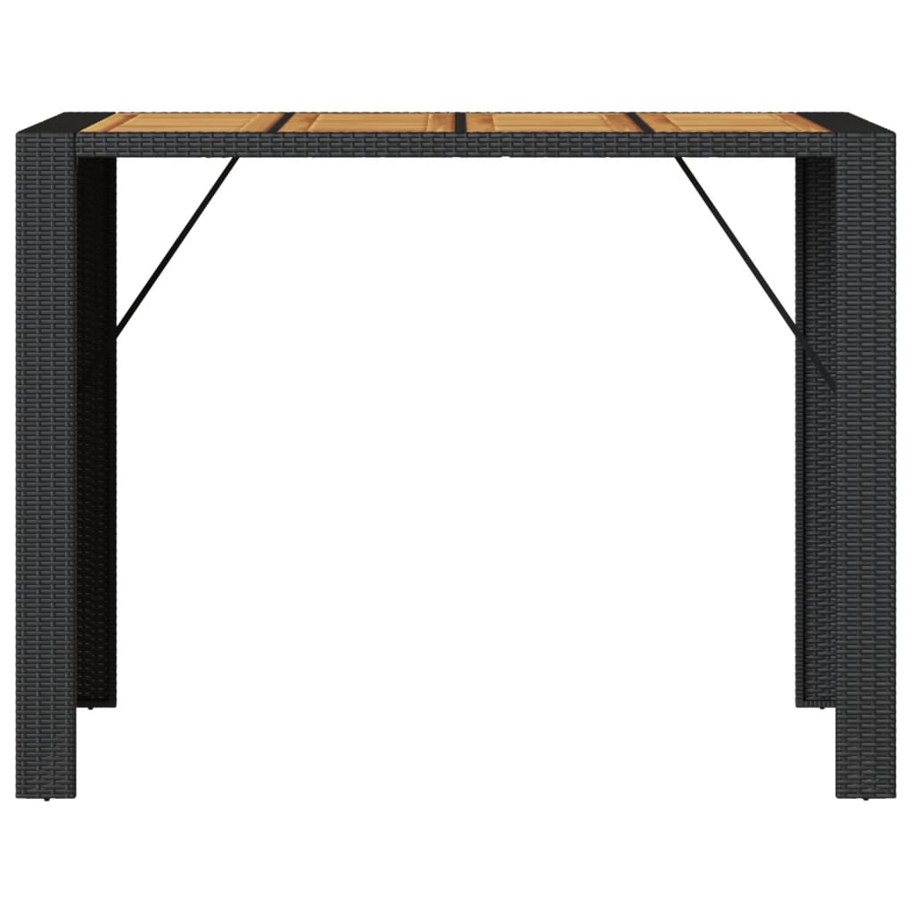 8721012459540_g_en_hd_3 vidaXL Garden Bar Table with Acacia Wood Top Black 145x80x110 cm Poly Rattan - Image 5