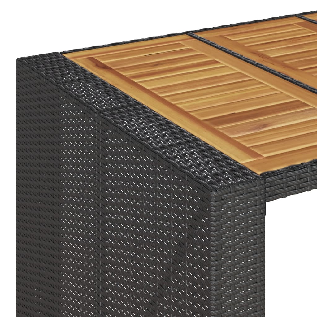 8721012459540_g_en_hd_7 vidaXL Garden Bar Table with Acacia Wood Top Black 145x80x110 cm Poly Rattan - Image 9