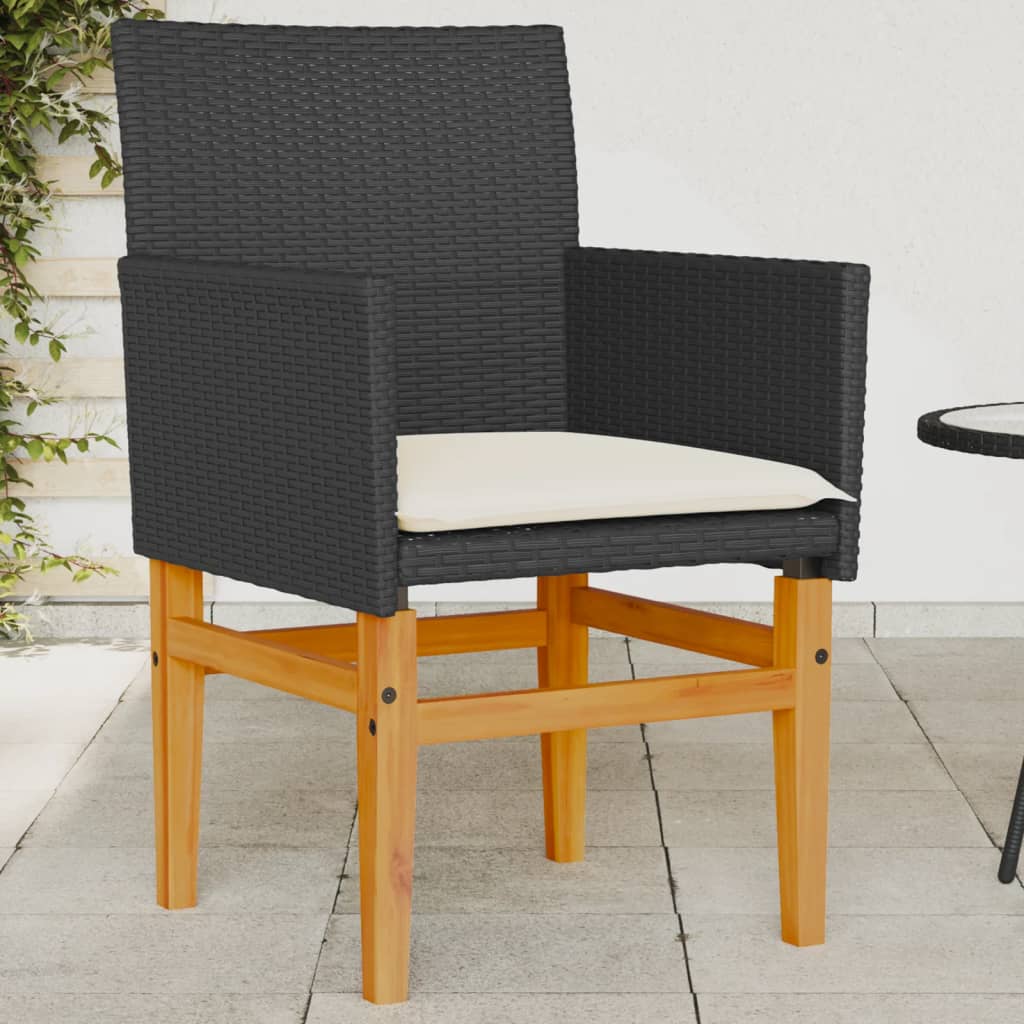 8721012459700_m_en_hd_1 vidaXL Garden Chairs with Cushions 2 pcs Black Poly Rattan&Solid Wood - Image 1