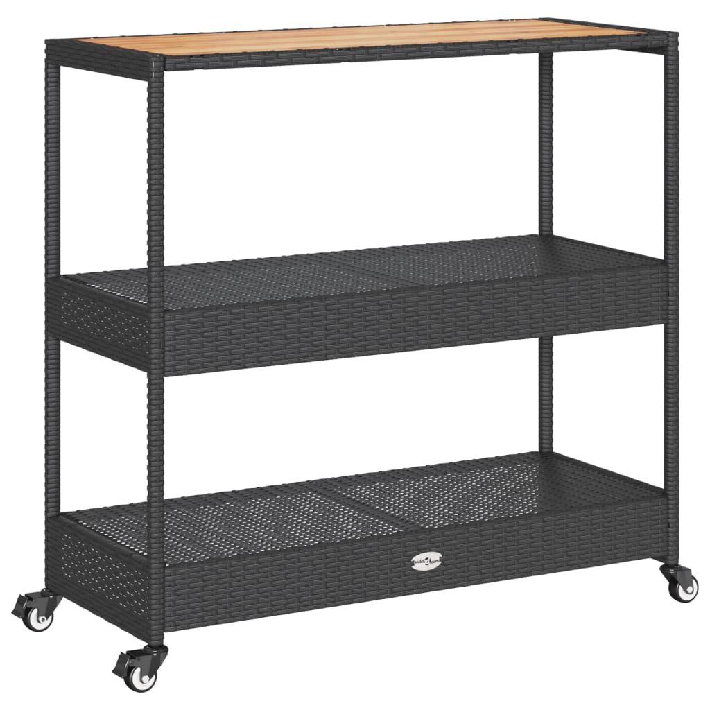 8721012459793_a_en_hd_1 vidaXL Bar Cart 3-Tier Black Poly Rattan and Solid Wood Acacia - Image 2