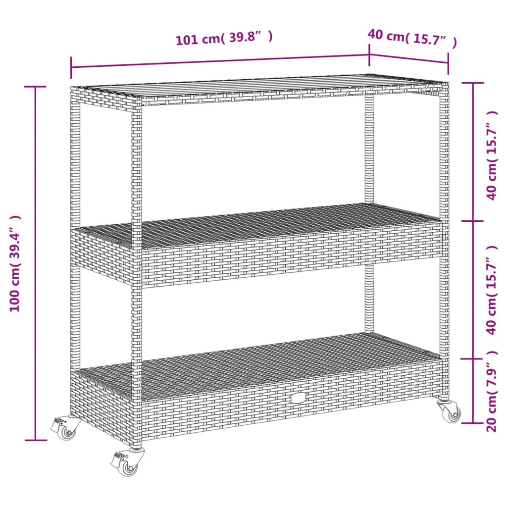 8721012459793_g_en_hd_11 vidaXL Bar Cart 3-Tier Black Poly Rattan and Solid Wood Acacia - Image 13