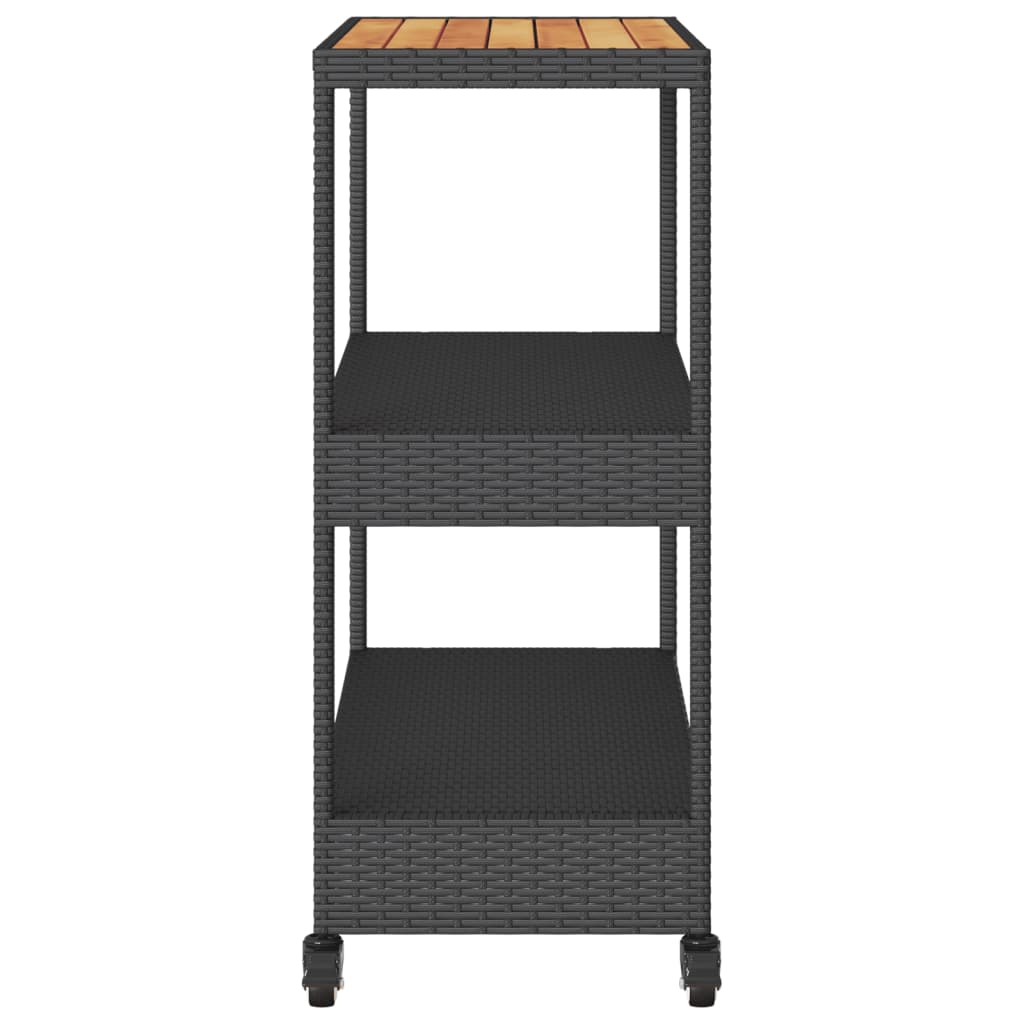 8721012459793_g_en_hd_4 vidaXL Bar Cart 3-Tier Black Poly Rattan and Solid Wood Acacia - Image 6