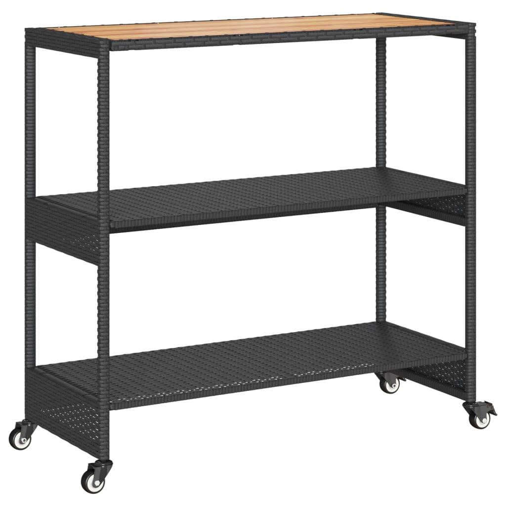 8721012459793_g_en_hd_5 vidaXL Bar Cart 3-Tier Black Poly Rattan and Solid Wood Acacia - Image 7