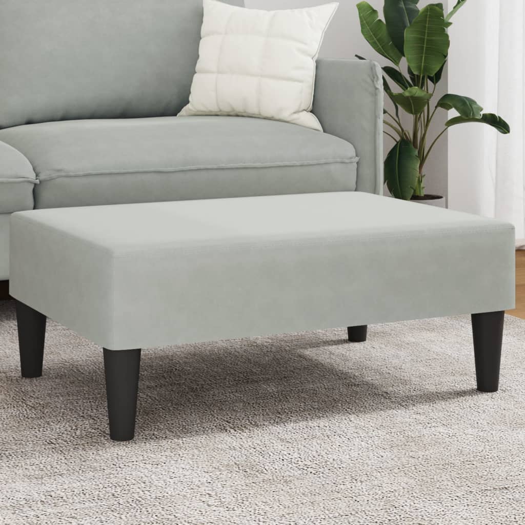 vidaXL Footstool Light Grey 77x55x31 cm Velvet