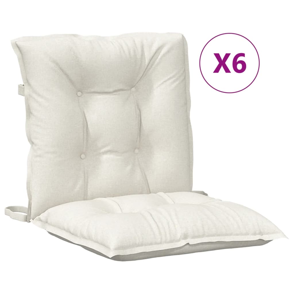 8721012460485_a_en_hd_1 vidaXL Lowback Chair Cushions 6 pcs Melange Cream 100x50x7 cm Fabric - Image 2