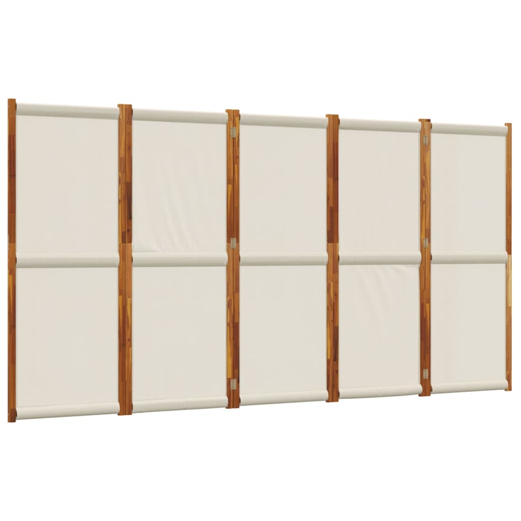 8721012464247_a_en_hd_1 vidaXL 5-Panel Room Divider Light Grey 350x180 cm - Image 2