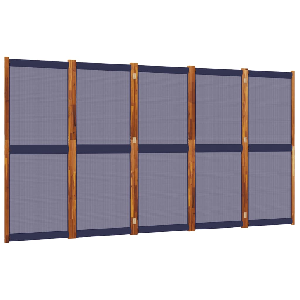 8721012464285_a_en_hd_1 vidaXL 5-Panel Room Divider Dark Blue 350x180 cm - Image 2