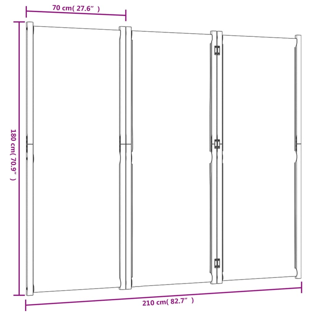 8721012464308_g_en_hd_6 vidaXL 3-Panel Room Divider Taupe 210x180 cm - Image 8