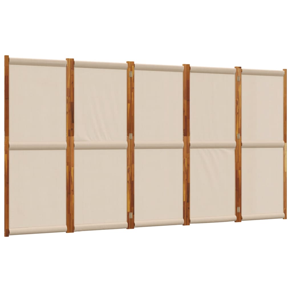 8721012464322_a_en_hd_1 vidaXL 5-Panel Room Divider Taupe 350x180 cm - Image 2