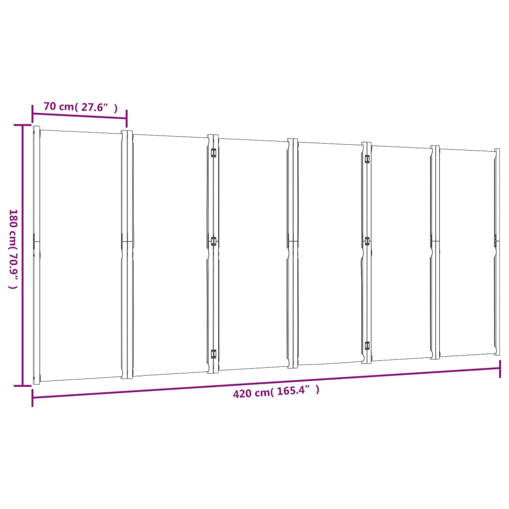 8721012464339_g_en_hd_6 vidaXL 6-Panel Room Divider Taupe 420x180 cm - Image 8