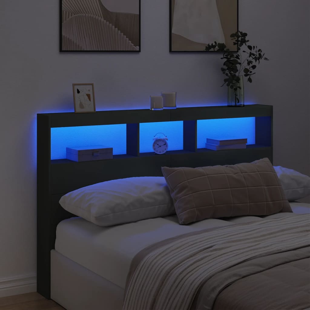 8721012465190_g_en_hd_2 vidaXL Headboard Cabinet with LED Black 160x17x102 cm - Image 4