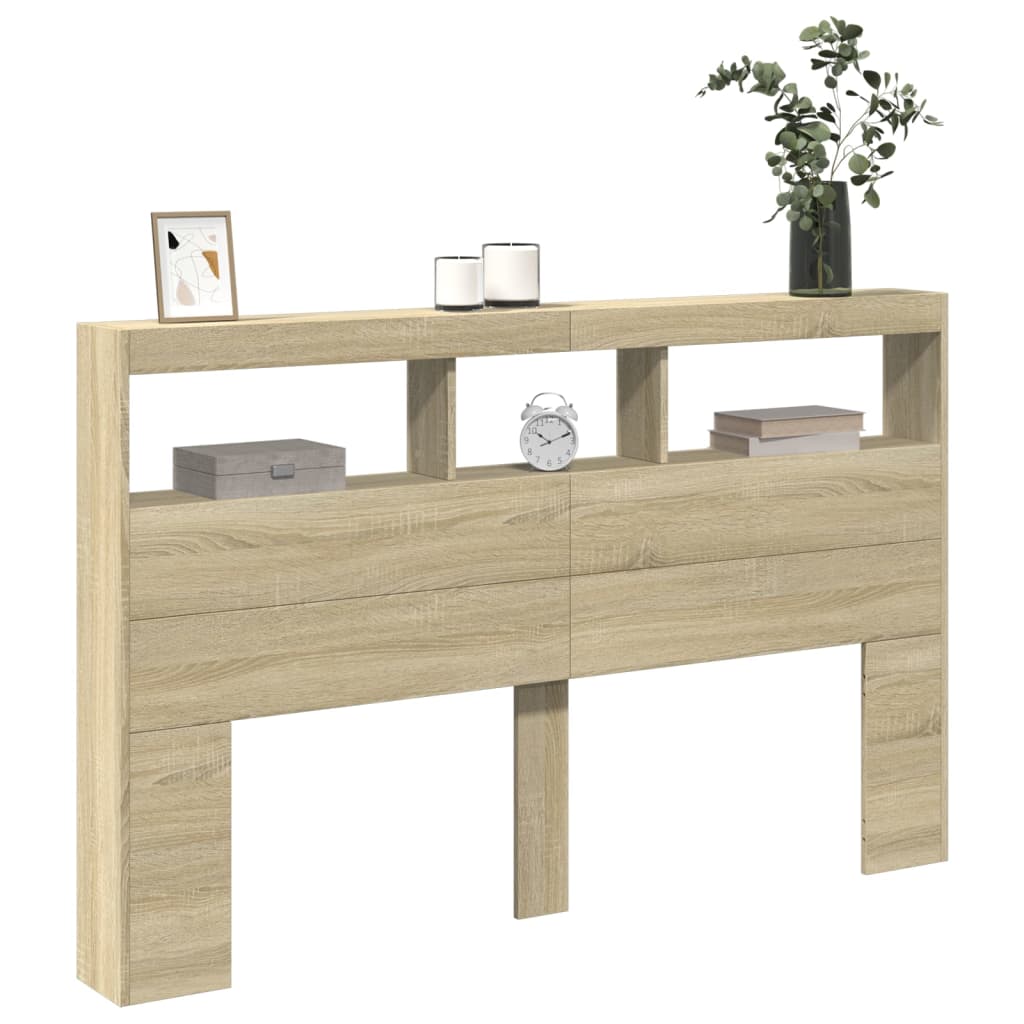 8721012465206_g_en_hd_3 vidaXL Headboard Cabinet with LED Sonoma Oak 160x17x102 cm - Image 5