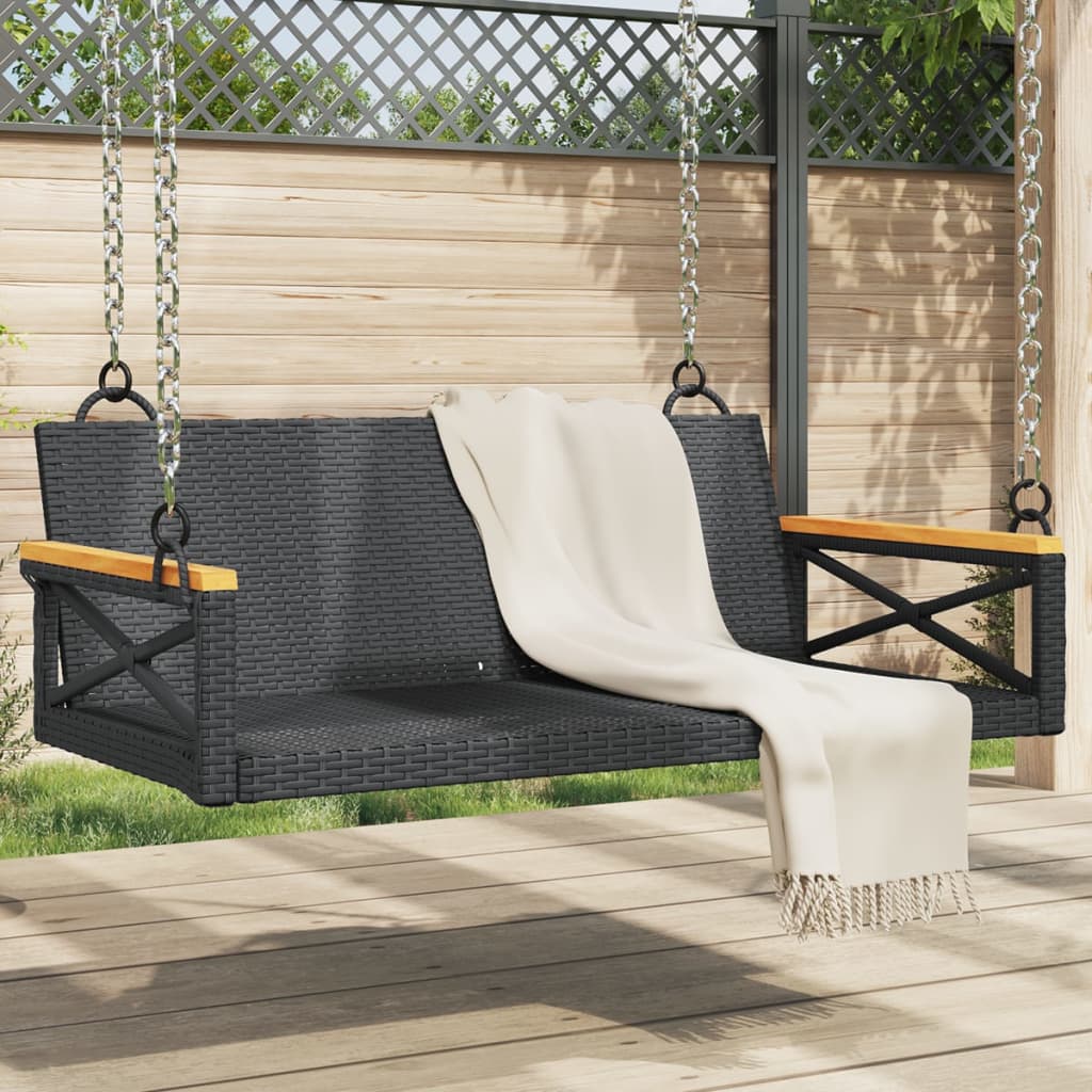 8721012466692_m_en_hd_1 vidaXL Swing Bench Black 109x62x40 cm Poly Rattan - Image 1