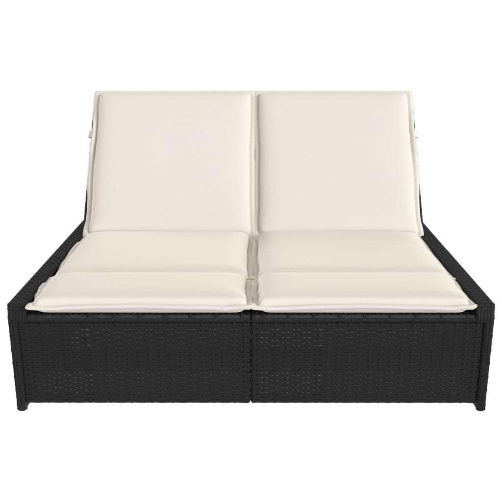 8721012466968_g_en_hd_1 vidaXL Double Sun Lounger with Cushions Black Poly Rattan - Image 3