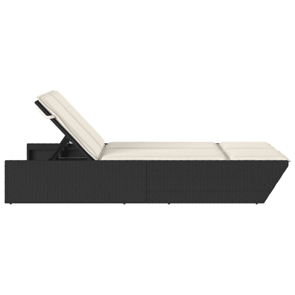 8721012466968_g_en_hd_2 vidaXL Double Sun Lounger with Cushions Black Poly Rattan - Image 4