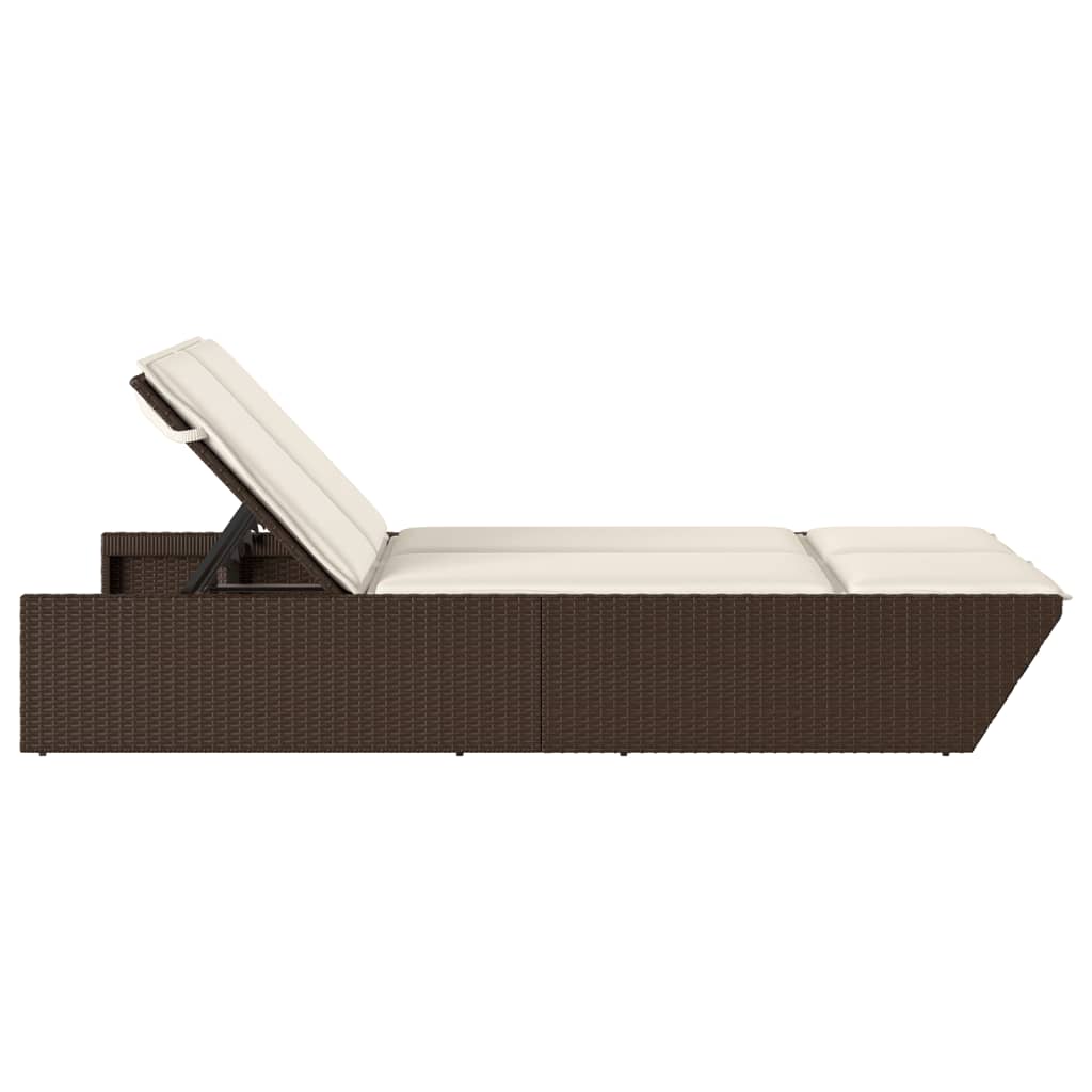 8721012466975_g_en_hd_2 vidaXL Double Sun Lounger with Cushions Brown Poly Rattan - Image 4