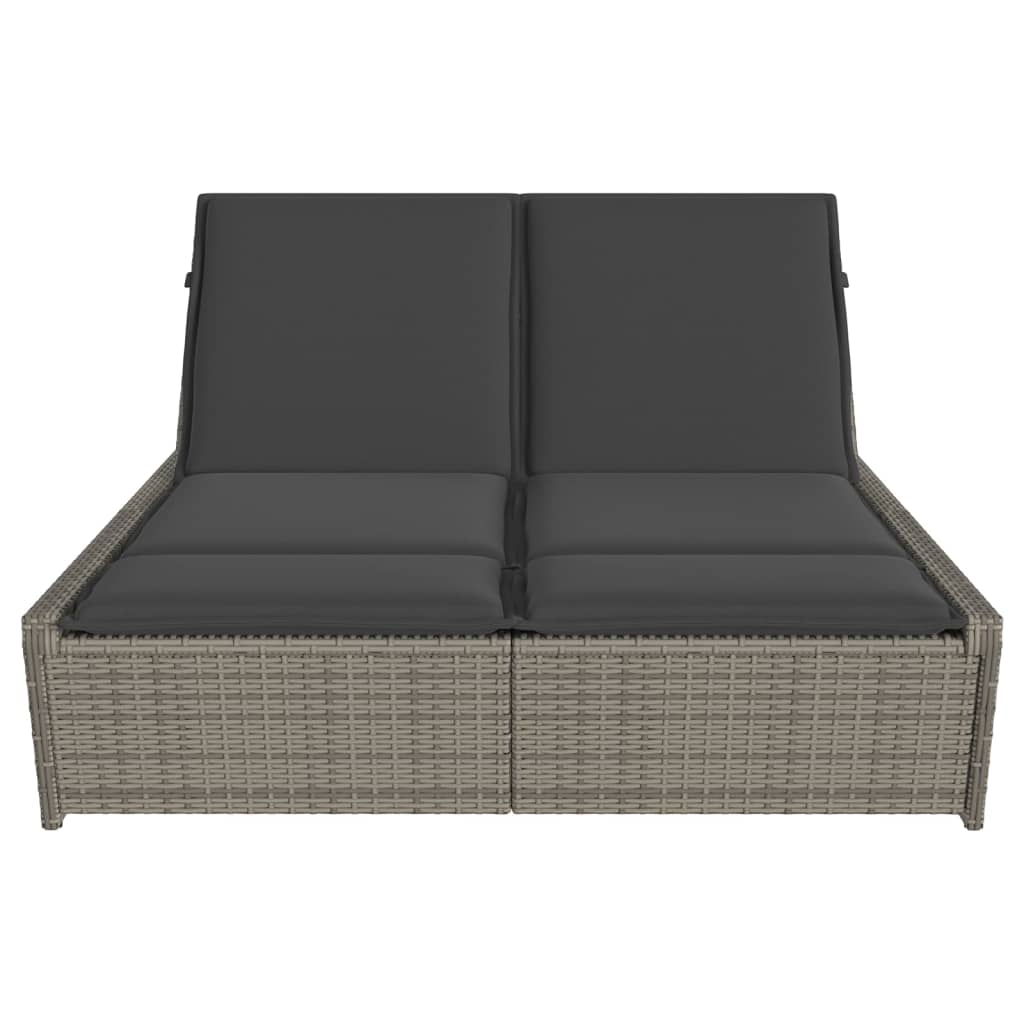 8721012466982_g_en_hd_1 vidaXL Double Sun Lounger with Cushions Grey Poly Rattan - Image 3