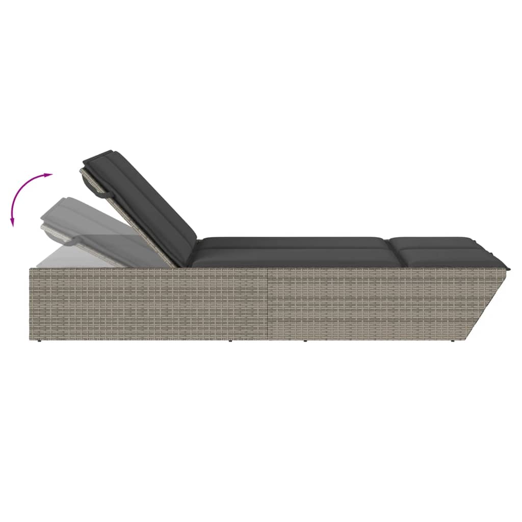 8721012466982_g_en_hd_5 vidaXL Double Sun Lounger with Cushions Grey Poly Rattan - Image 7