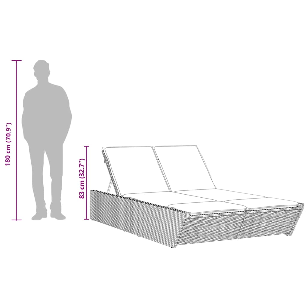 8721012466982_g_en_hd_9 vidaXL Double Sun Lounger with Cushions Grey Poly Rattan - Image 11