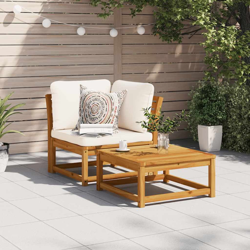 vidaXL Garden Sofa Corner with Cushions 73x73x65 cm Solid Wood Acacia