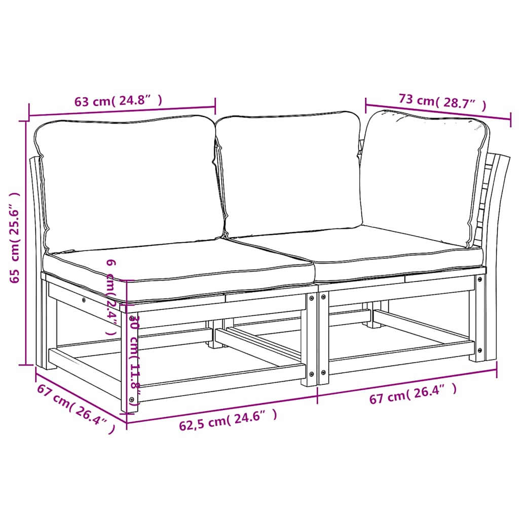 8721012467385_g_en_hd_5 vidaXL 2 Piece Garden Lounge Set with Cushions Solid Wood Acacia - Image 7