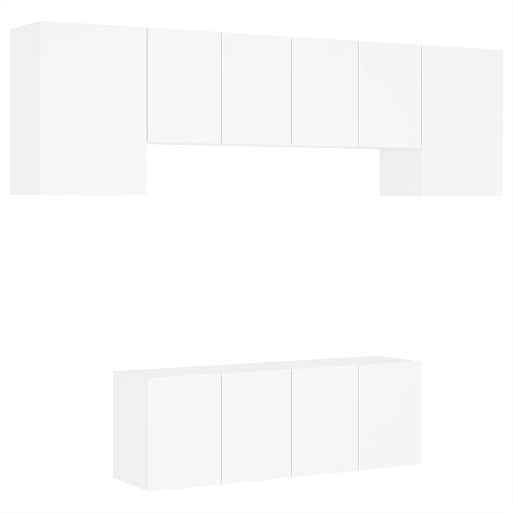 8721012468542_a_en_hd_1 vidaXL 6 Piece TV Wall Units White Engineered Wood - Image 2