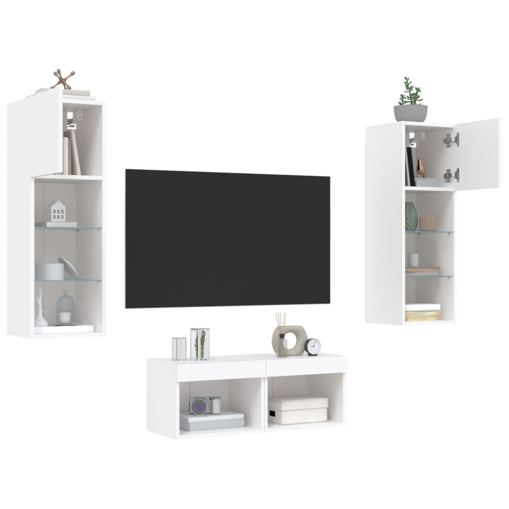 8721012469914_g_en_hd_3 vidaXL 4 Piece TV Wall Cabinets with LED Lights White - Image 6