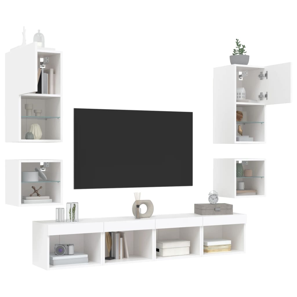 8721012470057_g_en_hd_2 vidaXL 8 Piece TV Wall Units with LED White Engineered Wood - Image 5