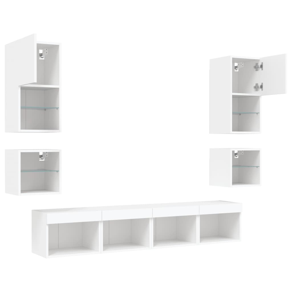 8721012470057_g_en_hd_3 vidaXL 8 Piece TV Wall Units with LED White Engineered Wood - Image 6
