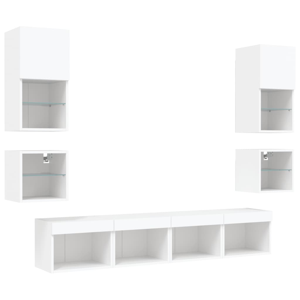 8721012470057_g_en_hd_4 vidaXL 8 Piece TV Wall Units with LED White Engineered Wood - Image 7