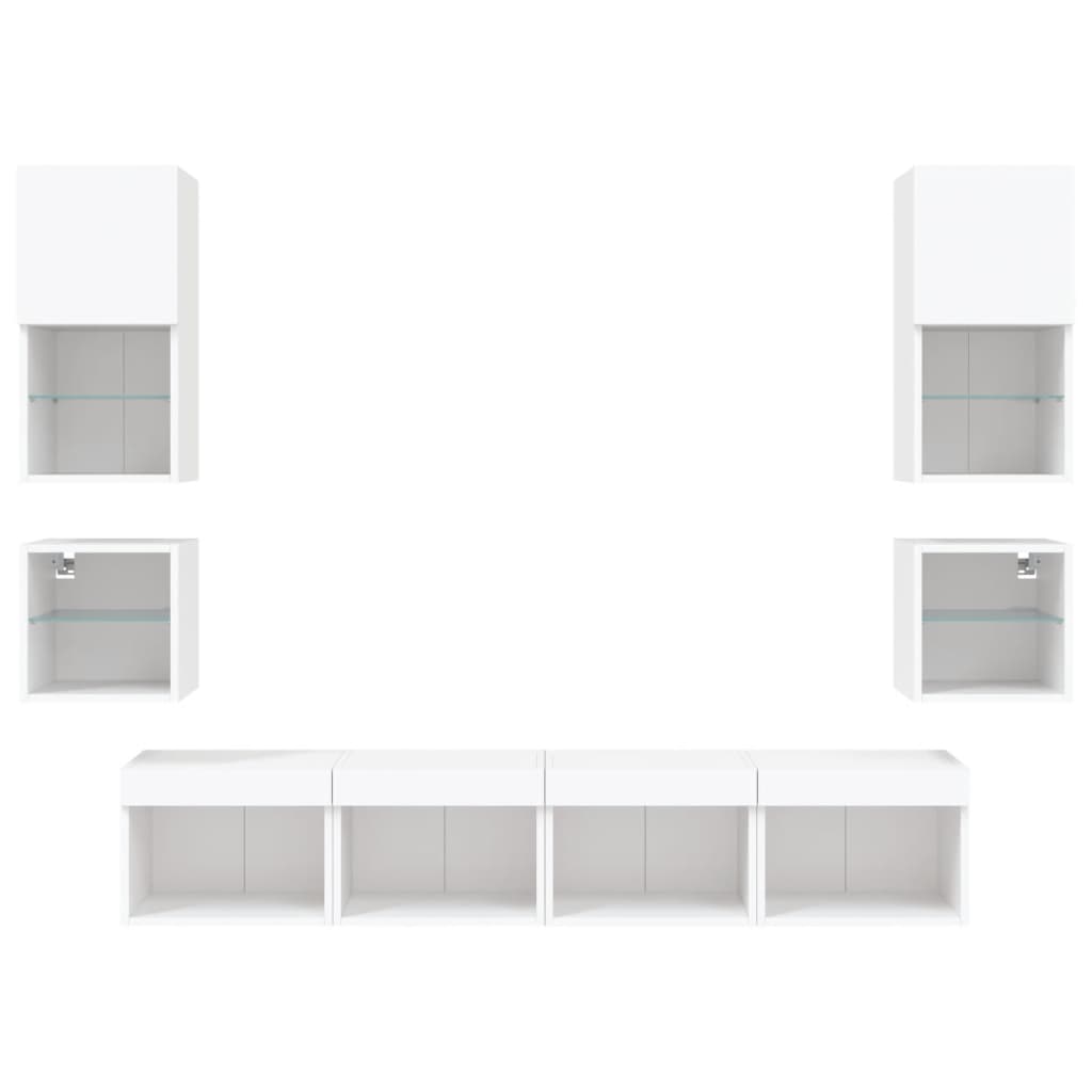 8721012470057_g_en_hd_5 vidaXL 8 Piece TV Wall Units with LED White Engineered Wood - Image 8