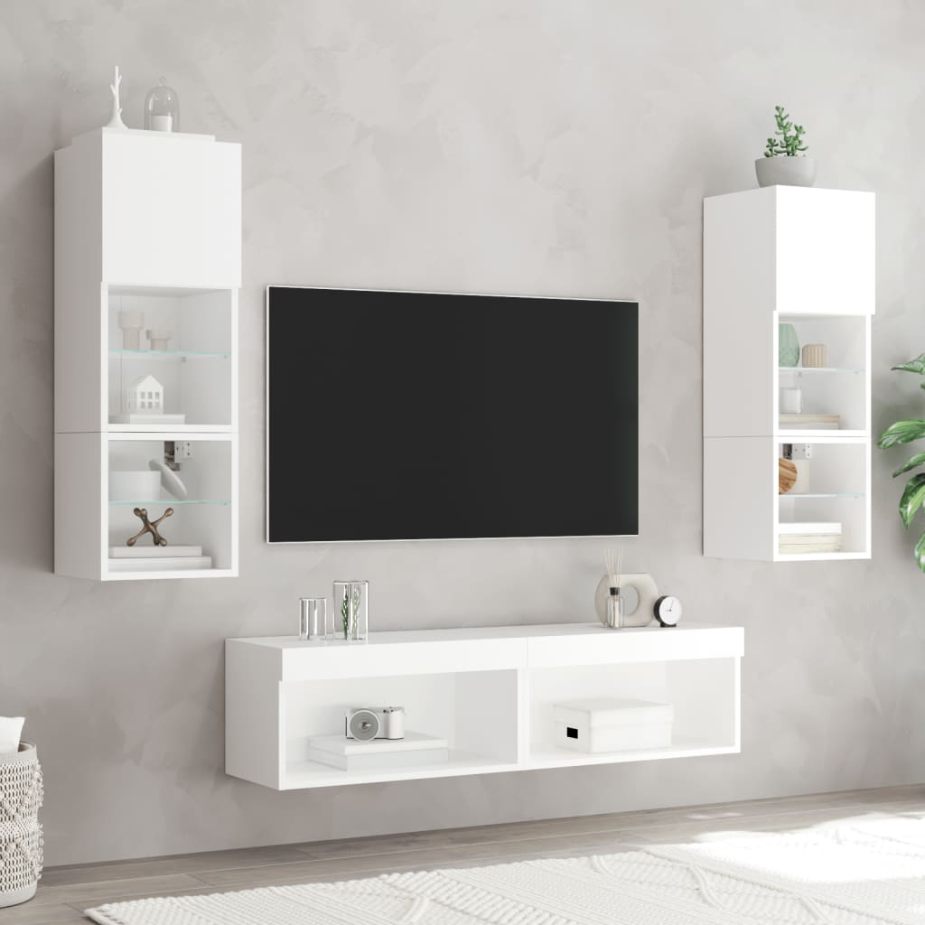 8721012470309_g_en_hd_1 vidaXL 6 Piece TV Wall Units with LED White Engineered Wood - Image 4