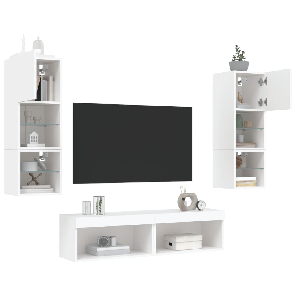 8721012470309_g_en_hd_2 vidaXL 6 Piece TV Wall Units with LED White Engineered Wood - Image 5