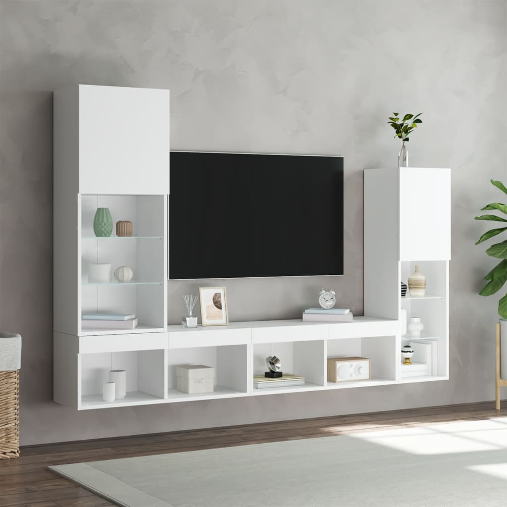 8721012470699_g_en_hd_2 vidaXL 4 Piece TV Wall Units with LED White Engineered Wood - Image 5