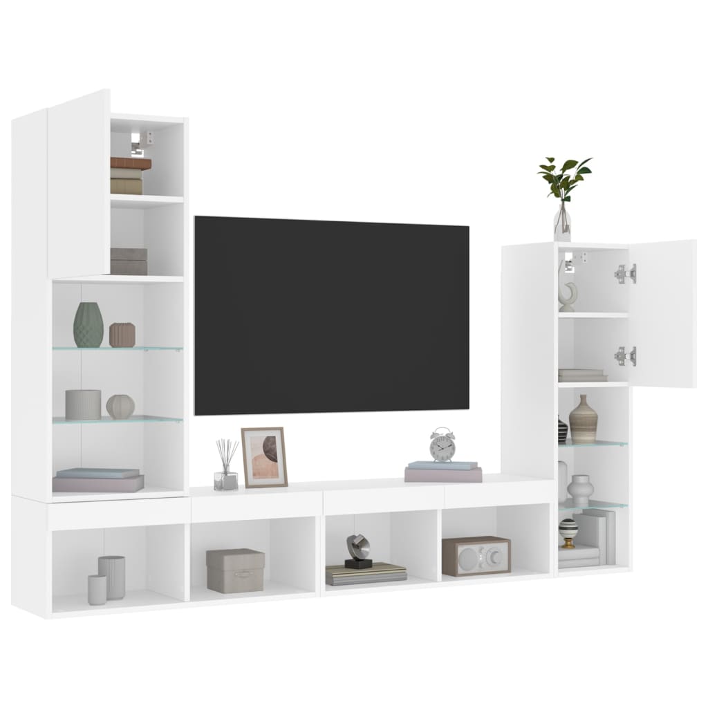 8721012470699_g_en_hd_3 vidaXL 4 Piece TV Wall Units with LED White Engineered Wood - Image 6