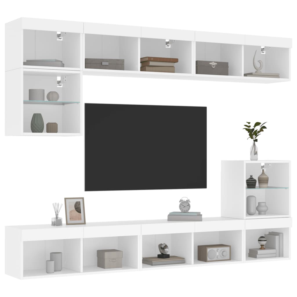 8721012470835_g_en_hd_3 vidaXL 8 Piece TV Wall Units with LED White Engineered Wood - Image 6