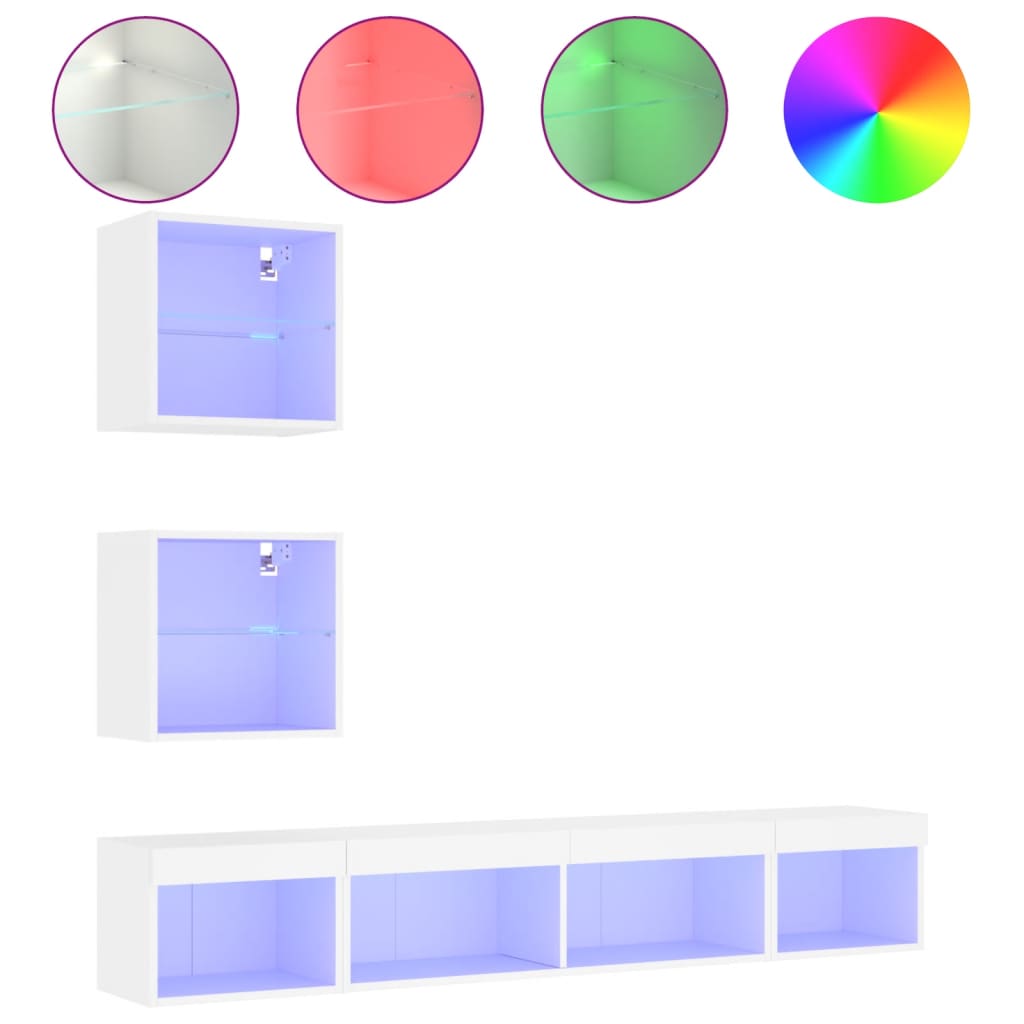 8721012471122_a_en_hd_1 vidaXL 5 Piece TV Wall Units with LED White Engineered Wood - Image 2