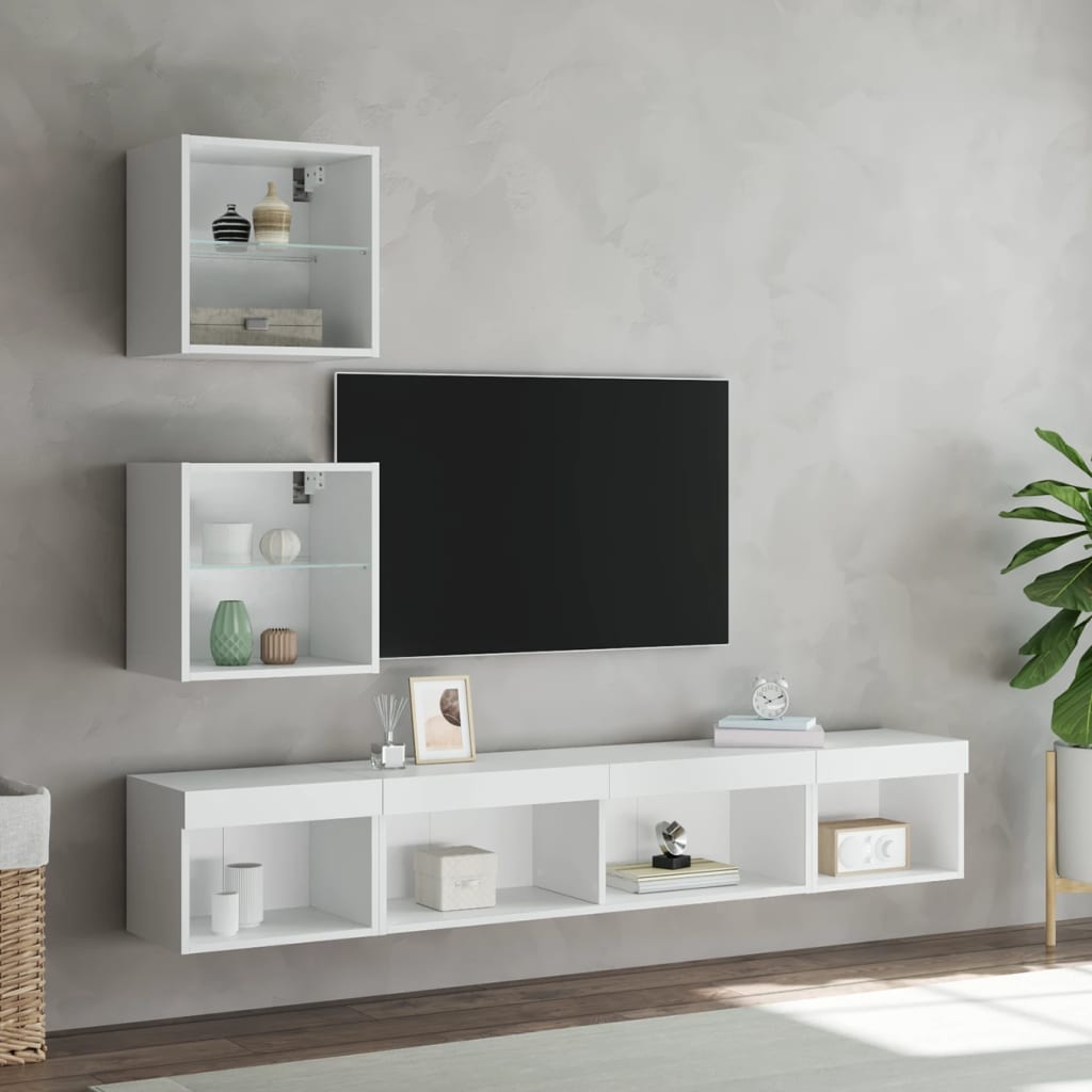 8721012471122_g_en_hd_2 vidaXL 5 Piece TV Wall Units with LED White Engineered Wood - Image 5