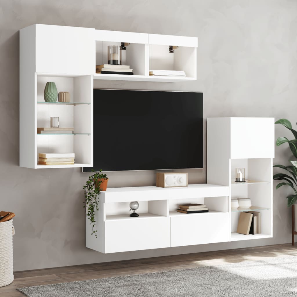 8721012471405_g_en_hd_1 vidaXL 5 Piece TV Wall Units with LED White Engineered Wood - Image 4