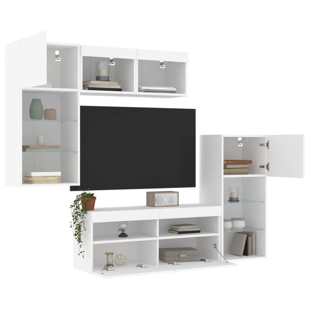 8721012471405_g_en_hd_2 vidaXL 5 Piece TV Wall Units with LED White Engineered Wood - Image 5
