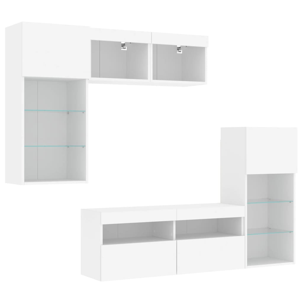 8721012471405_g_en_hd_3 vidaXL 5 Piece TV Wall Units with LED White Engineered Wood - Image 6