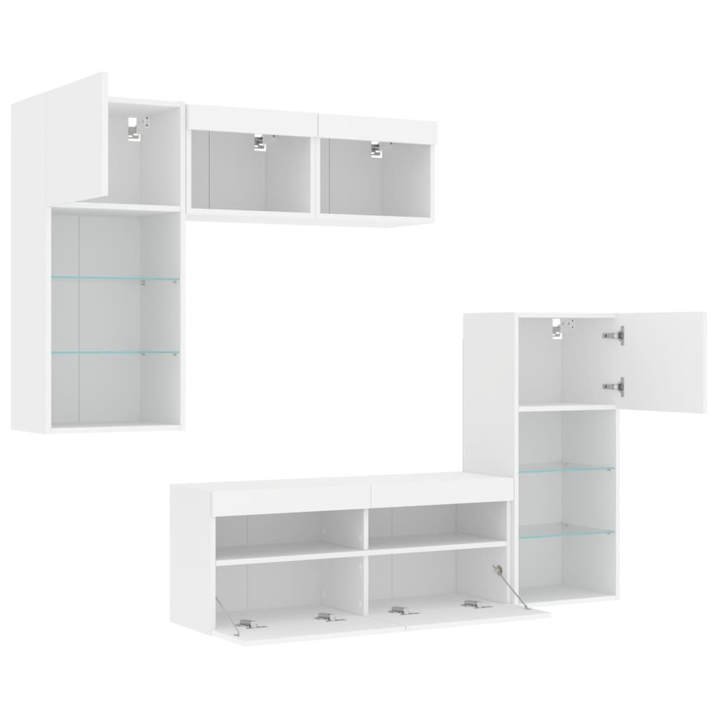 8721012471405_g_en_hd_4 vidaXL 5 Piece TV Wall Units with LED White Engineered Wood - Image 7