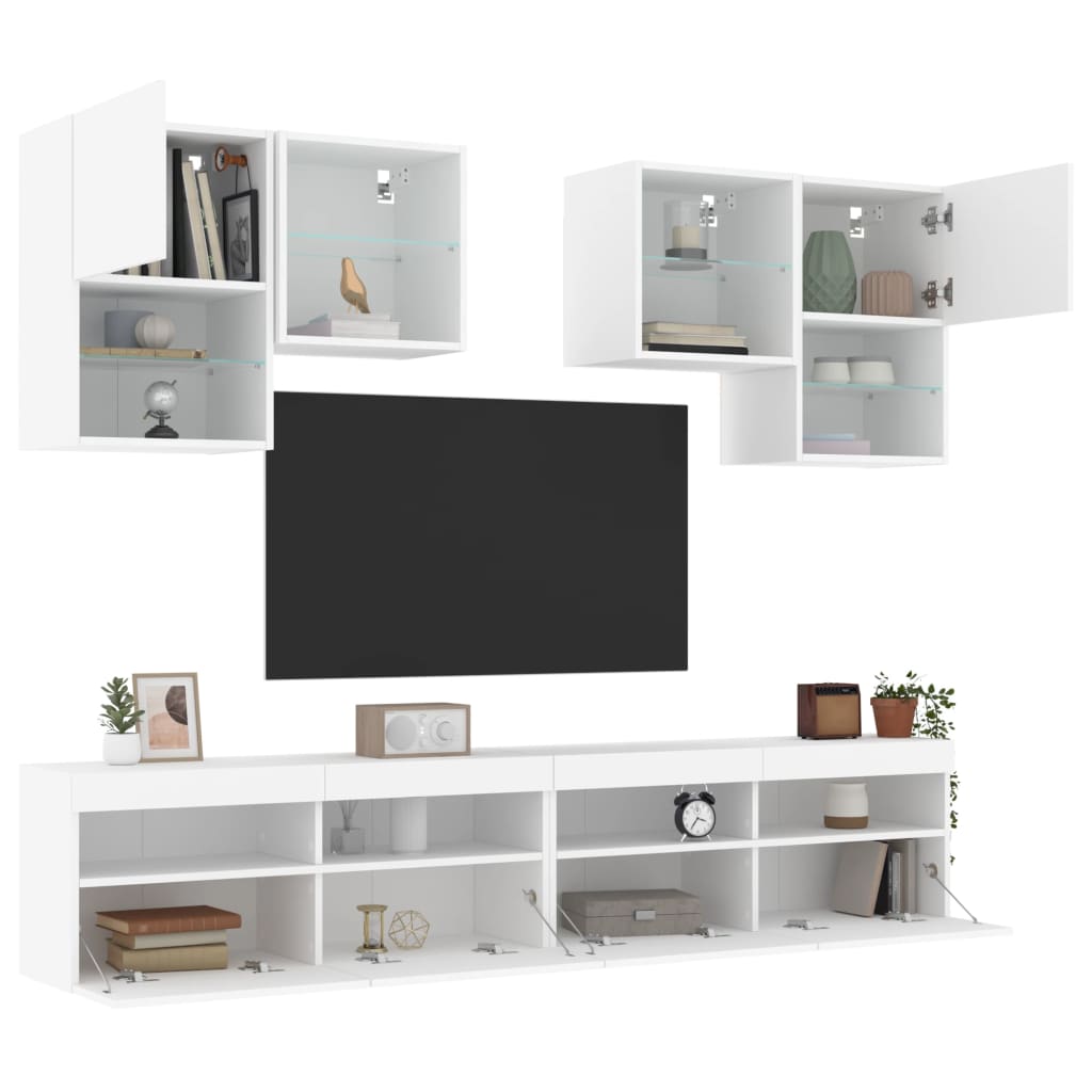 8721012471658_g_en_hd_3 vidaXL 6 Piece TV Wall Cabinet Set with LED Lights White - Image 6