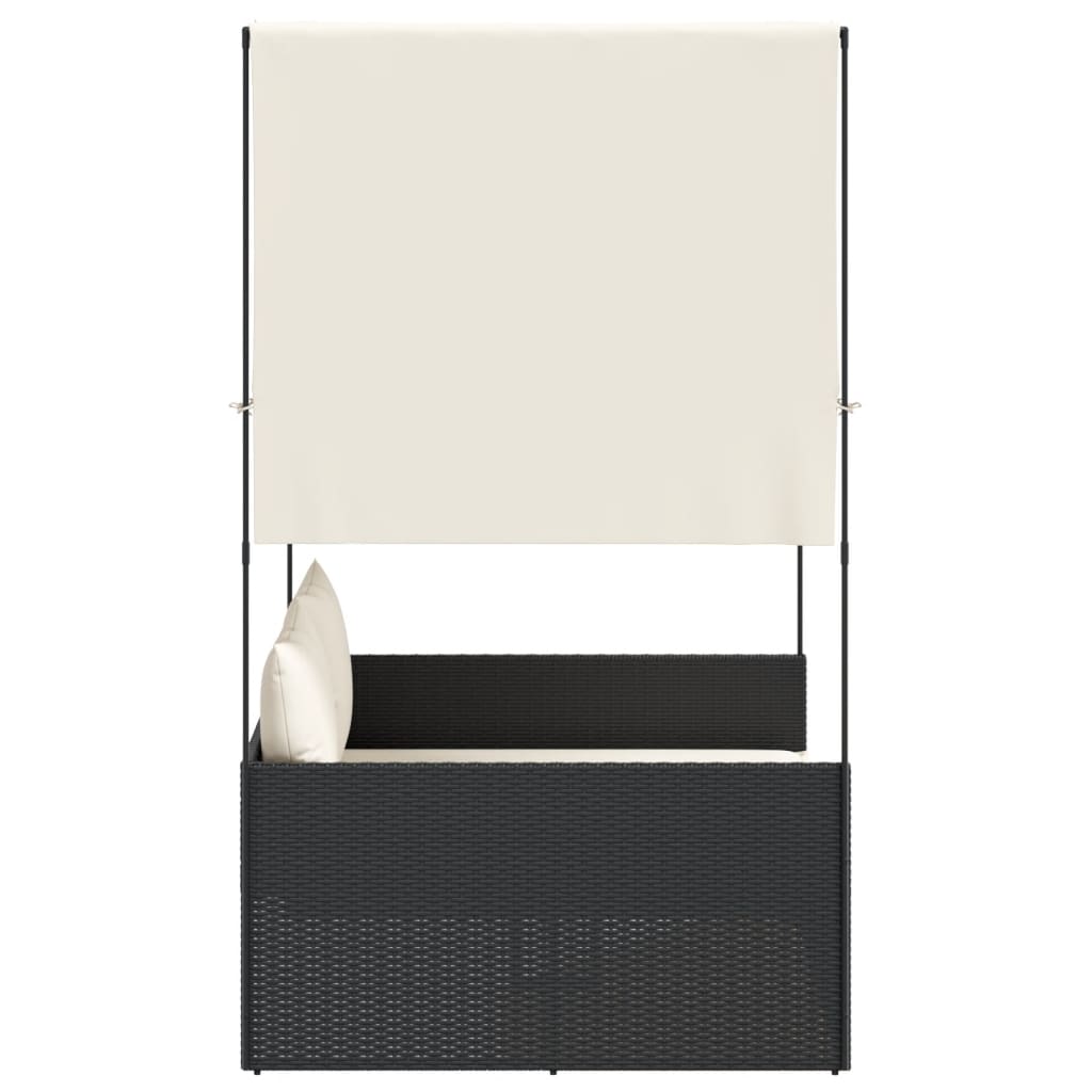 8721012473645_g_en_hd_2 vidaXL Double Sun Lounger with Roof and Curtains Black Poly Rattan - Image 4
