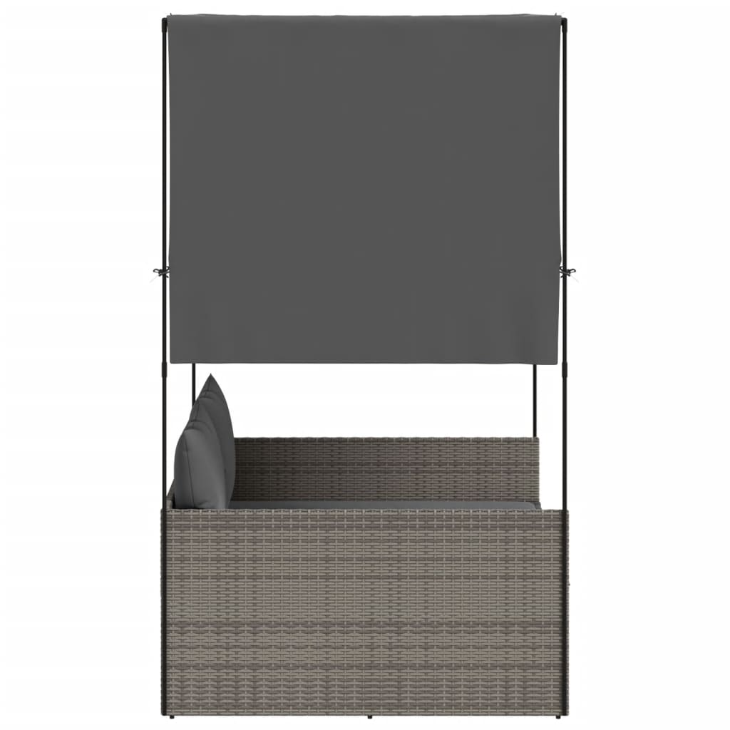 8721012473669_g_en_hd_2 vidaXL Double Sun Lounger with Roof and Curtains Grey Poly Rattan - Image 4
