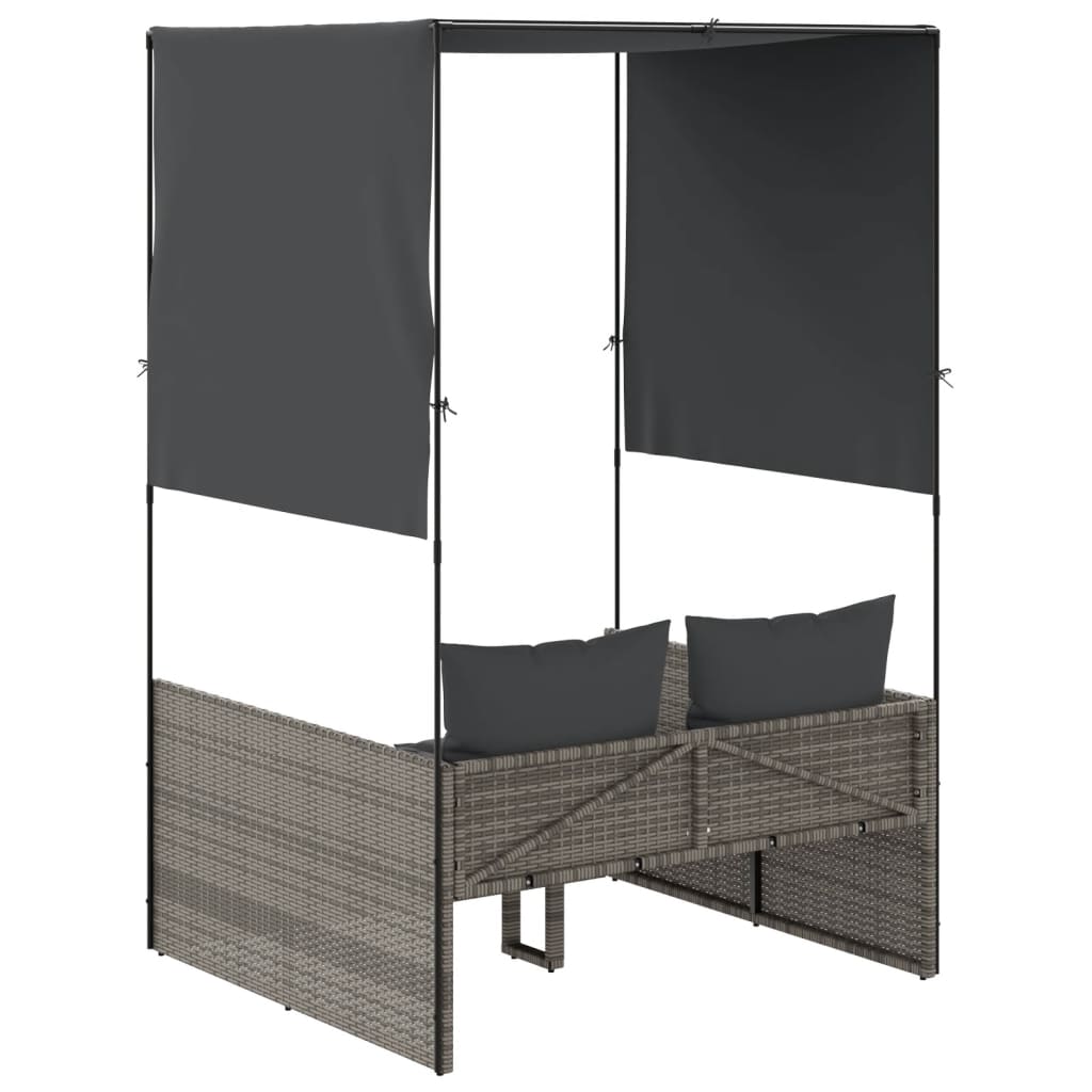 8721012473669_g_en_hd_3 vidaXL Double Sun Lounger with Roof and Curtains Grey Poly Rattan - Image 5