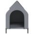 vidaXL Dog House Light Grey Oxford Fabric and Steel - Image 4