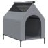 vidaXL Dog House Light Grey Oxford Fabric and Steel - Image 7