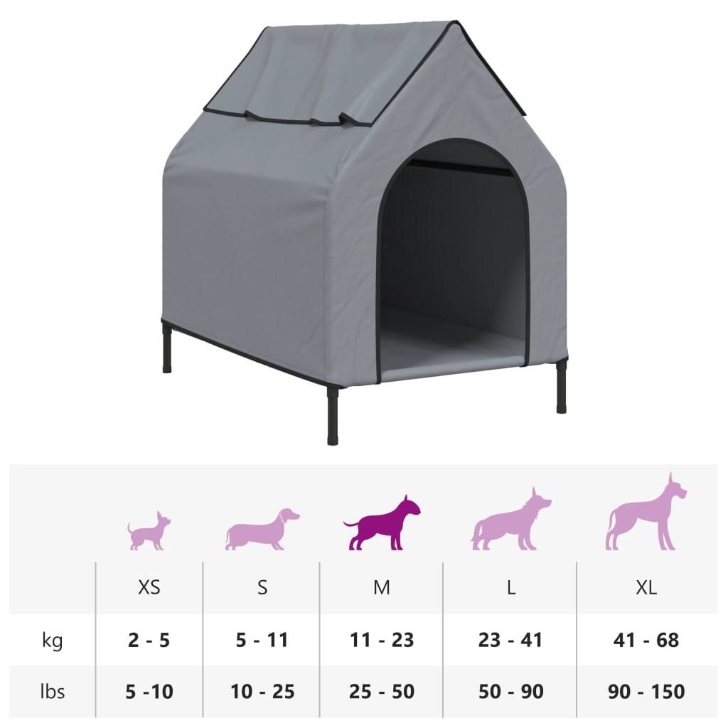 8721012474574_g_en_hd_9 vidaXL Dog House Light Grey Oxford Fabric and Steel - Image 11
